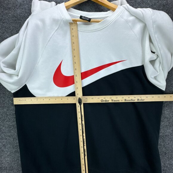 Nike Sweatshirt Mens Extra Large Black White Pullover Crewneck Center Swoosh - Picture 10 of 11